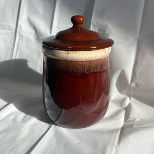 Vintage McCoy Pottery Brown Drip Canister/Cookie Jar/Crock w/ Lid # 135